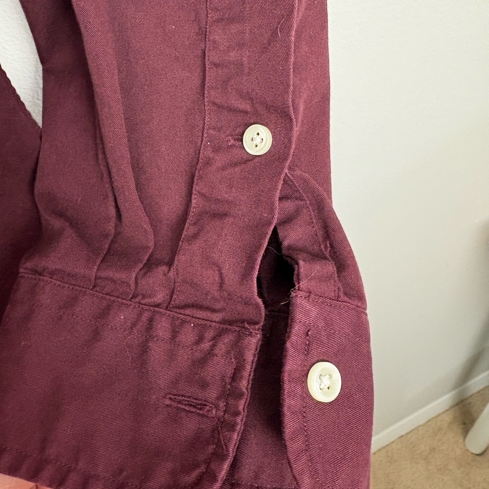 Vintage 90s Polo Ralph Lauren Men's Burgundy Button-Up Shirt size XL 100% cotton - Picture 6 of 11